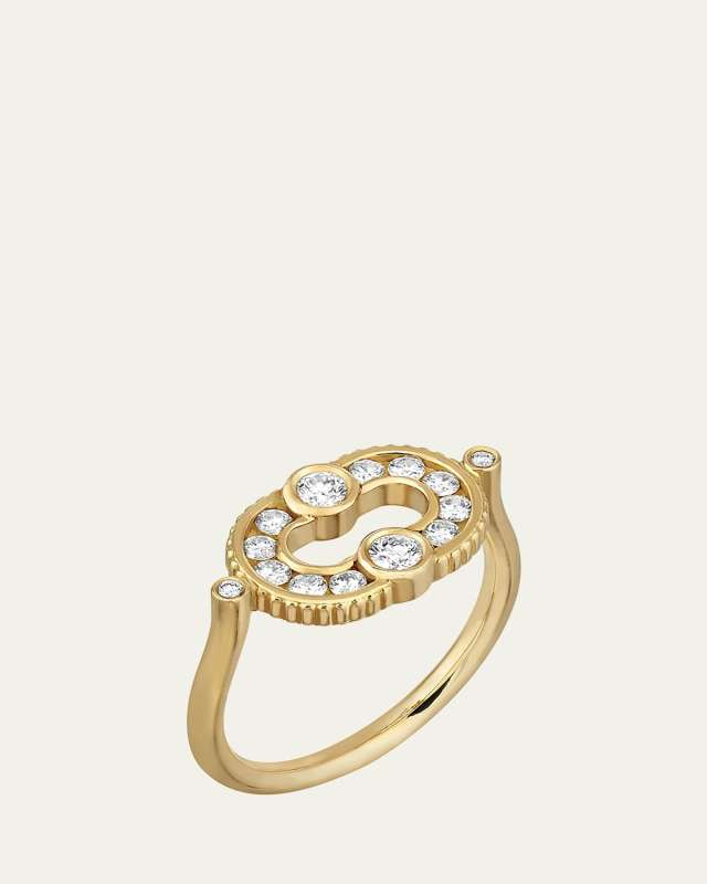 Magnetic Diamond Ring in 18K Yellow Gold